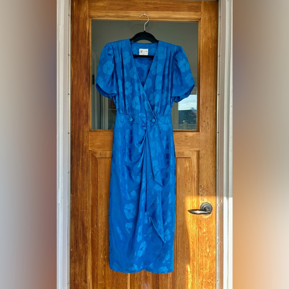 Vintage Blue Wrap Dress